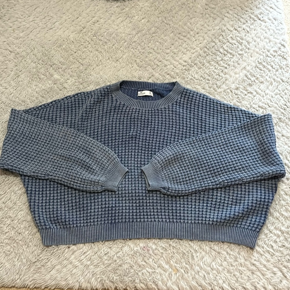 denim blue knitted sweater from Hollister